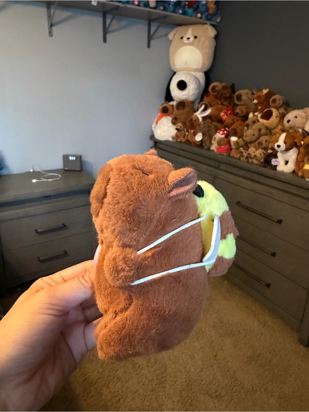 Capybara Plush Holding A Bee